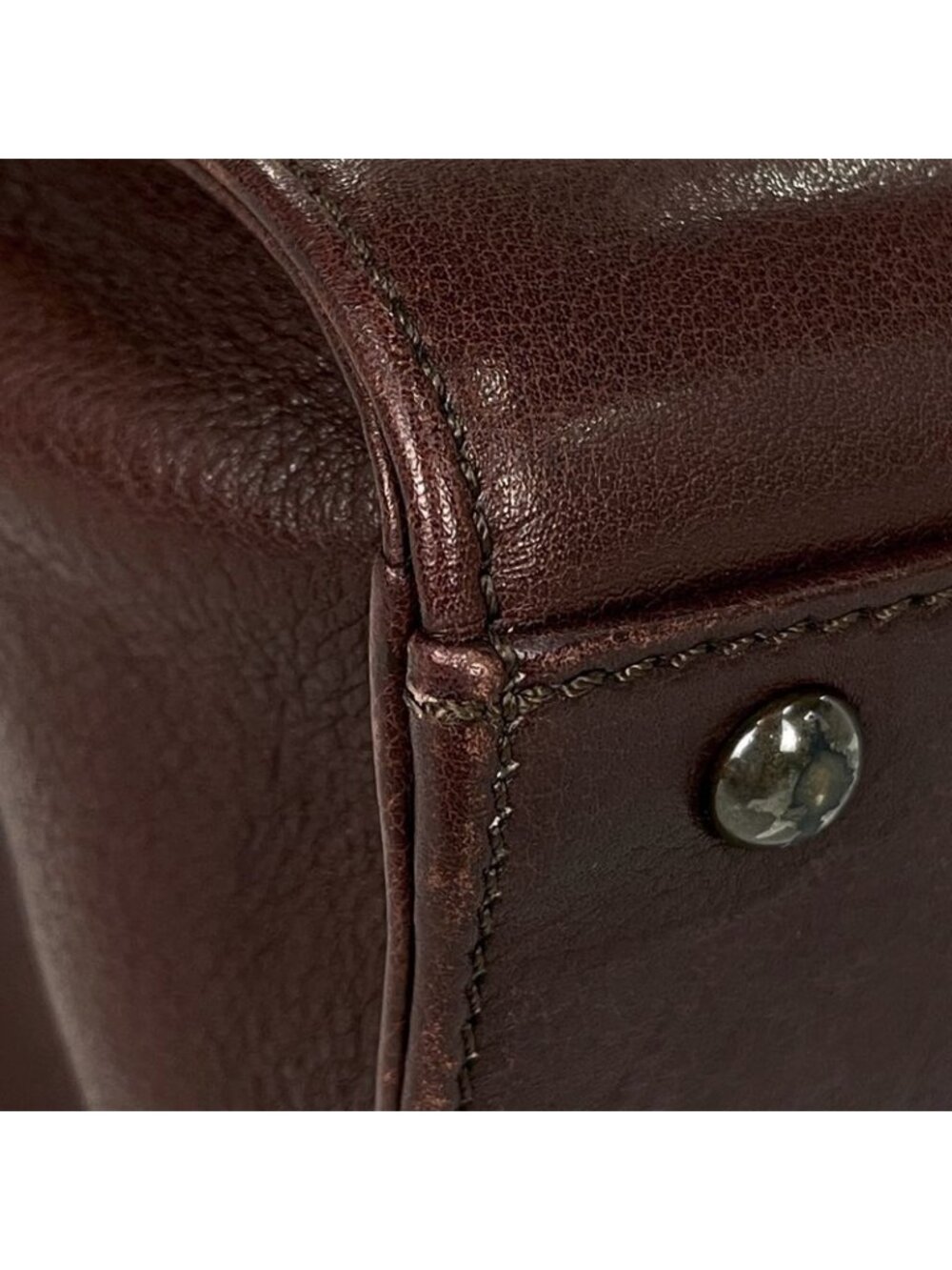 Chanel CC Logo Chain Handbag Tote Leather Brown - Picture 6 of 15